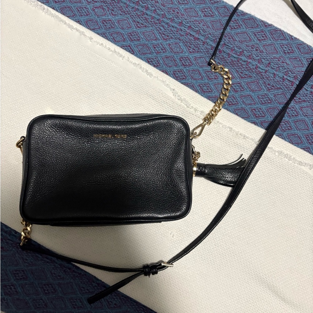 Michael Kors Black Crossbody Bag with Gold Chain